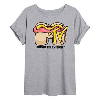 Juniors' MTV Hot Dog Oversized Tee