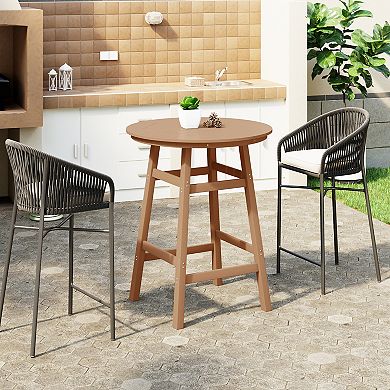 Westintrends 35" Round Hdpe Outdoor/patio Bar Table