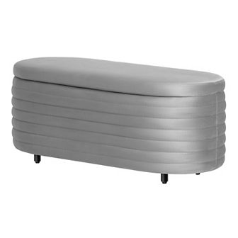 Westintrends 42" Mid-century Modern Upholstered Velvet Tufted Oval Storage Bench