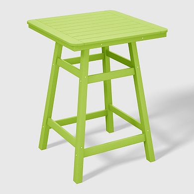 Westintrends 30" Square Outdoor/patio Counter Bistro Table With Umbrella Hole