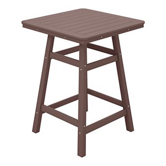 Westintrends 30" Square Outdoor/patio Counter Bistro Table With Umbrella Hole