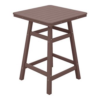 Westintrends 30" Square Outdoor/patio Counter Bistro Table With Umbrella Hole