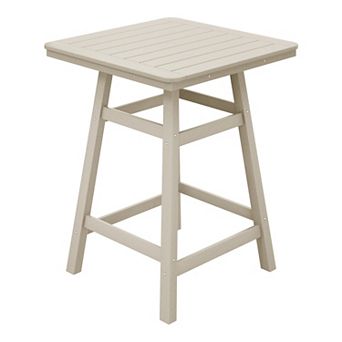 Westintrends 30" Square Outdoor/patio Counter Bistro Table With Umbrella Hole