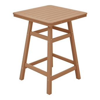 Westintrends 30" Square Outdoor/patio Counter Bistro Table With Umbrella Hole