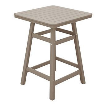 Westintrends 30" Square Outdoor/patio Counter Bistro Table With Umbrella Hole