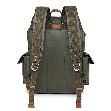 Tsd Brand Urban Light Traveller Canvas Leather Backpack