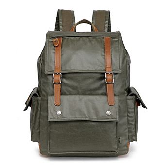Tsd Brand Urban Light Traveller Canvas Leather Backpack