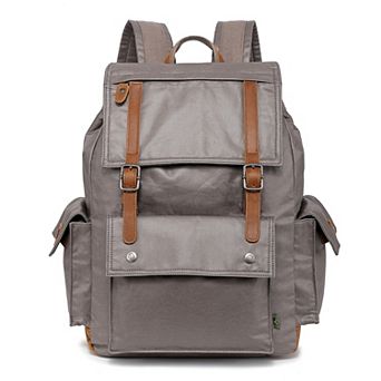 Tsd Brand Urban Light Traveller Canvas Leather Backpack