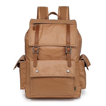 Tsd Brand Urban Light Traveller Canvas Leather Backpack