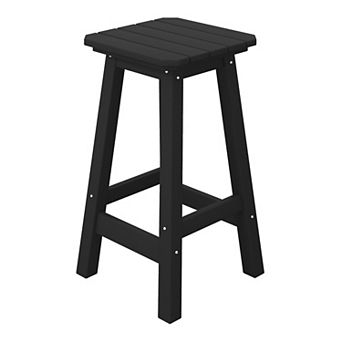 Westintrends 24" Hdpe Outdoor/patio Backless Square Counter Stool