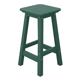 Westintrends 24" Hdpe Outdoor/patio Backless Square Counter Stool