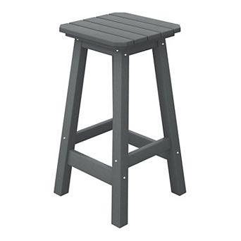 Westintrends 24" Hdpe Outdoor/patio Backless Square Counter Stool