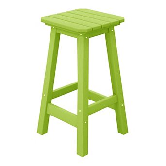 Westintrends 24" Hdpe Outdoor/patio Backless Square Counter Stool