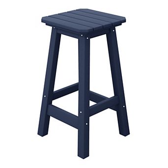 Westintrends 24" Hdpe Outdoor/patio Backless Square Counter Stool