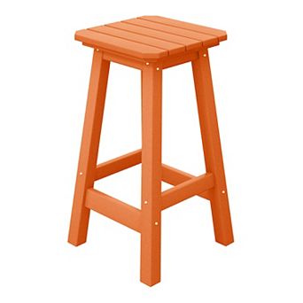 Westintrends 24" Hdpe Outdoor/patio Backless Square Counter Stool