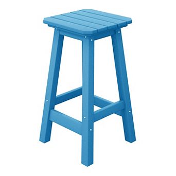 Westintrends 24" Hdpe Outdoor/patio Backless Square Counter Stool