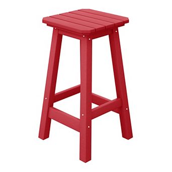 Westintrends 24" Hdpe Outdoor/patio Backless Square Counter Stool