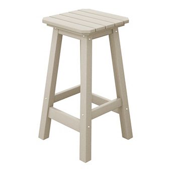 Westintrends 24" Hdpe Outdoor/patio Backless Square Counter Stool