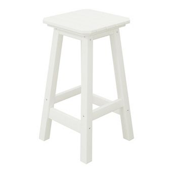 Westintrends 24" Hdpe Outdoor/patio Backless Square Counter Stool
