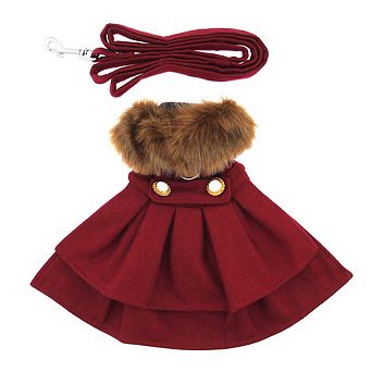 Doggie Design Wool Fur-trimmed Dog Harness Coat