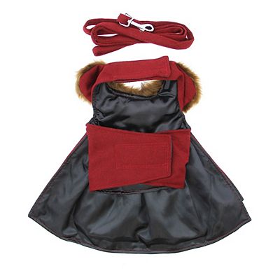 Doggie Design Wool Fur-trimmed Dog Harness Coat