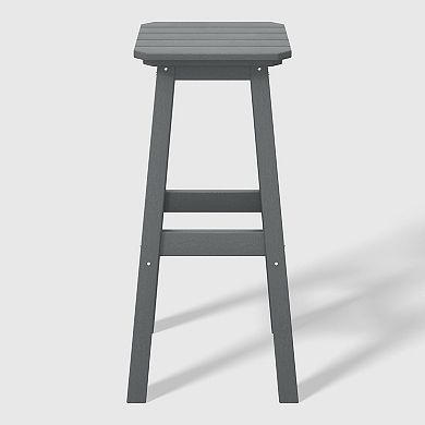 Westintrends 29" Hdpe Outdoor/patio Backless Square Bar Stool