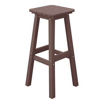 Westintrends 29" Hdpe Outdoor/patio Backless Square Bar Stool