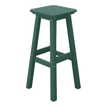 Westintrends 29" Hdpe Outdoor/patio Backless Square Bar Stool