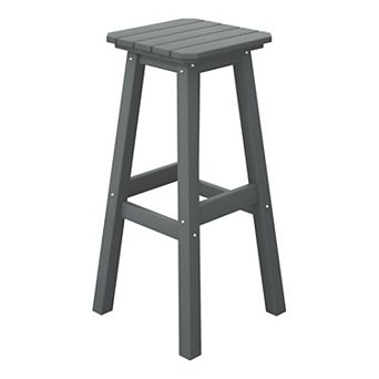 Westintrends 29" Hdpe Outdoor/patio Backless Square Bar Stool