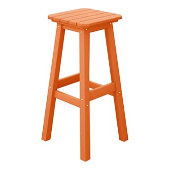 Westintrends 29" Hdpe Outdoor/patio Backless Square Bar Stool
