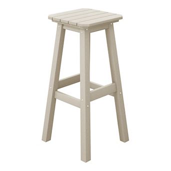 Westintrends 29" Hdpe Outdoor/patio Backless Square Bar Stool