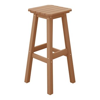 Westintrends 29" Hdpe Outdoor/patio Backless Square Bar Stool