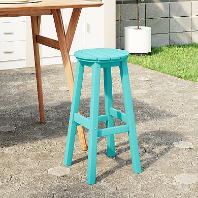 Westintrends 29" Hdpe Outdoor/patio Round Bar Stool