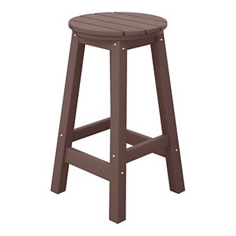 Westintrends 24" Hdpe Outdoor/patio Round Counter Stool