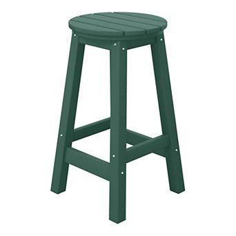 Westintrends 24" Hdpe Outdoor/patio Round Counter Stool