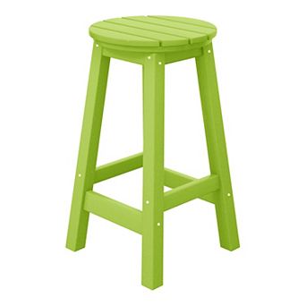 Westintrends 24" Hdpe Outdoor/patio Round Counter Stool