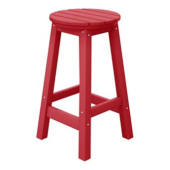 Westintrends 24" Hdpe Outdoor/patio Round Counter Stool