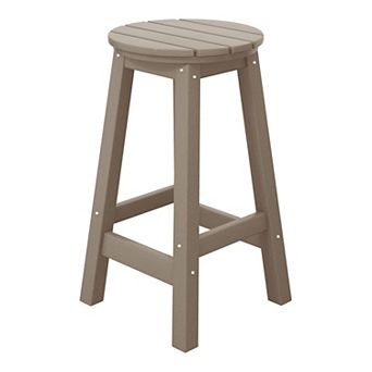 Westintrends 24" Hdpe Outdoor/patio Round Counter Stool