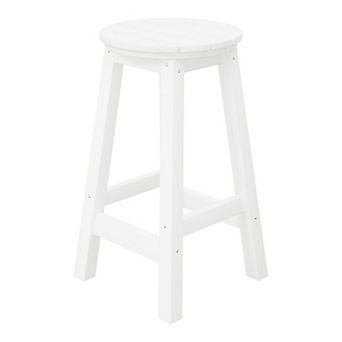 Westintrends 24" Hdpe Outdoor/patio Round Counter Stool