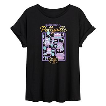 Juniors' Polly Pocket Pollyville Oversized Tee