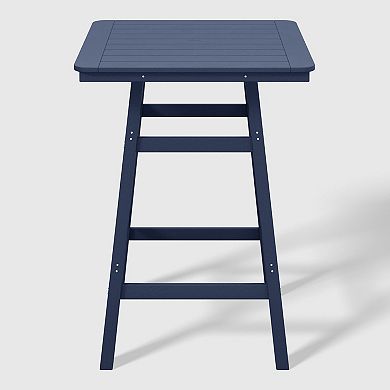 Westintrends 30" Square Outdoor/patio Bar Bistro Table With Umbrella Hole