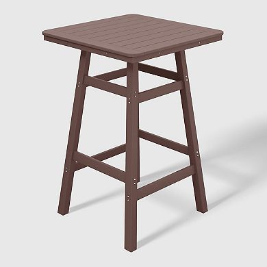 Westintrends 30" Square Outdoor/patio Bar Bistro Table With Umbrella Hole