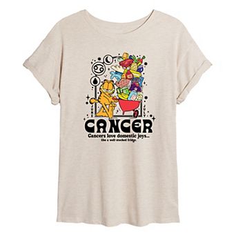 Juniors' Garfield Cancer Oversized Tee