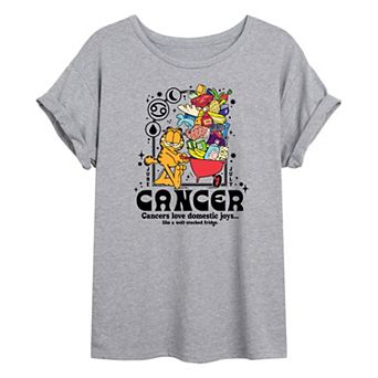 Juniors' Garfield Cancer Oversized Tee