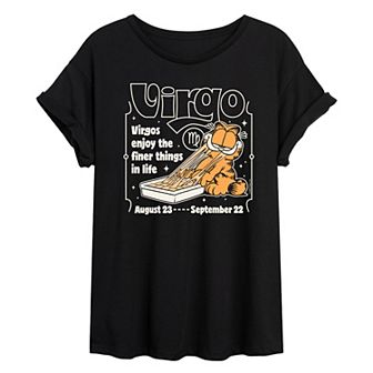 Juniors' Garfield Virgo Oversized Tee
