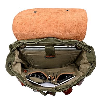 Tsd Brand Hosta Valley Leather Backpack