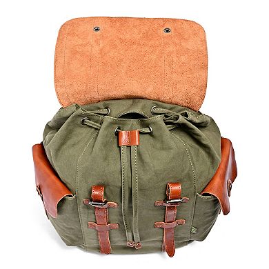 Tsd Brand Hosta Valley Leather Backpack