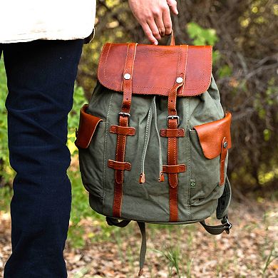 Tsd Brand Hosta Valley Leather Backpack