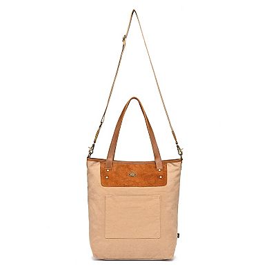 Tsd Brand Valley Oak Convertible Suede Tote