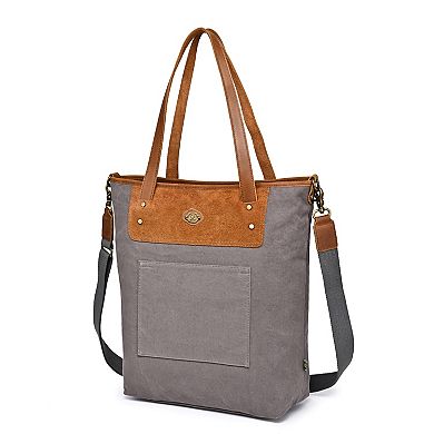 Tsd Brand Valley Oak Convertible Suede Tote